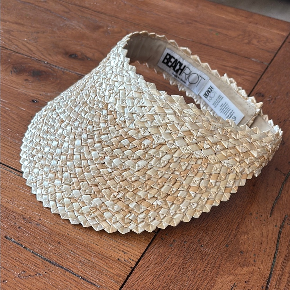 Beach Riot Cream Sun Visor Hat